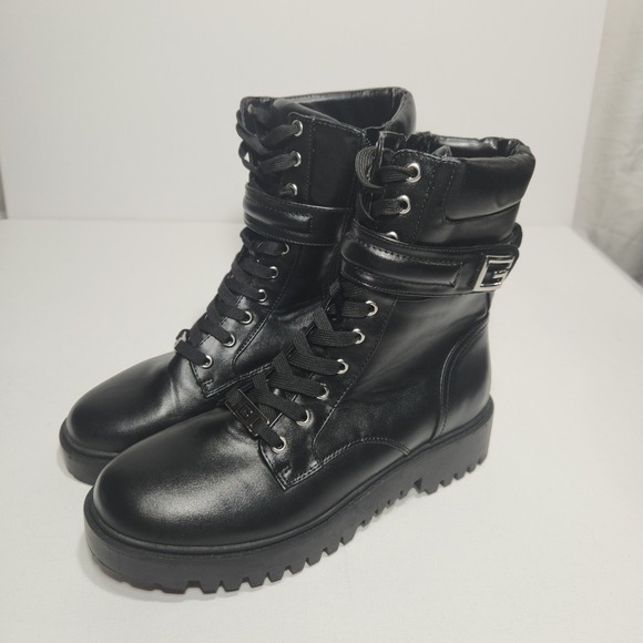 Guess Gwonika Womens Combat‎ Boots Size 10 Black - Picture 1 of 11